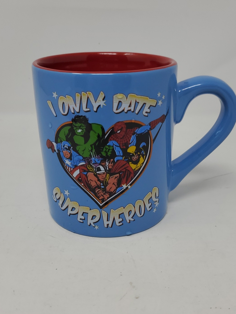 Marvel Blue and Red Ceramic Mug with Classic Superhero Art